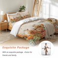 thumbnail image 7 of Fall Thanksgiving Bedding Duvet Cover Set Full Size 4 Pieces Pumpkin Sunflower Leaves Linen Bedding Set with Zipper Closure, 1 Comforter Cover 86x86 Inches 1 Flat Sheet & 2 Pillow Cases, 7 of 7