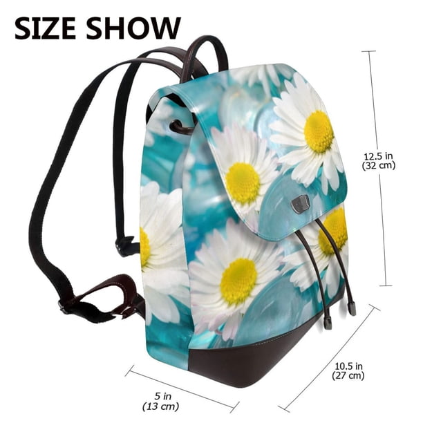 daisy floral leather backpack ZHANAO for Girls,Bookbag with Lunch Box Kids School Bag Set 3pcs Flower Backpack Set School Daypack Teens Girls Prioritize personal safety with the Concealed Carry RFID Daisy Leather Backpack. Emma Chloe Vegan Leather Backpack