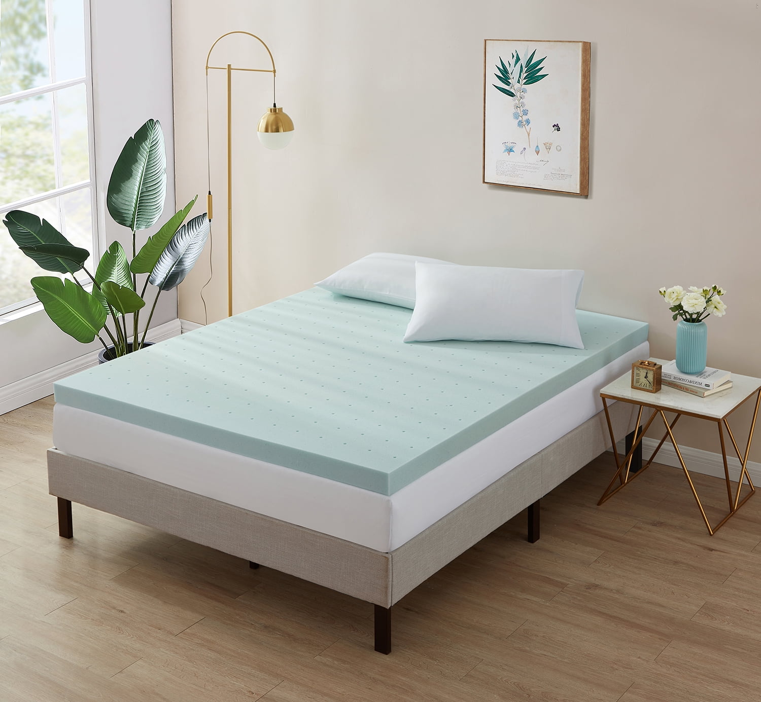 Mattress Topper Gel Memory Foam 2" Orthopedic Pad Bed Cover Firm-Full Queen King 