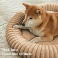 thumbnail image 5 of Sanmadrola Donut Dog Beds for Small Dogs, 24 inches Round Calming Bed for Cute Puppy Kitten, Faux Fur Non-Slip Cat Bed, Washable Corduroy Fleece Pet Beds Fits up to 25 lbs Pets, Khaki, 5 of 8