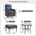 thumbnail image 2 of Gymojoy Luxury 5 Pieces Patio Furniture Set Wicker Outdoor High Back Swivel Rocker Glider Chairs Set of 2 with 2 Ottomans, Side Table and 6 Inch Cushions, 2 of 10