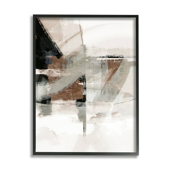 Stupell Urban Complex Industrial Abstract Abstract Painting Black Framed Art Print Wall Art