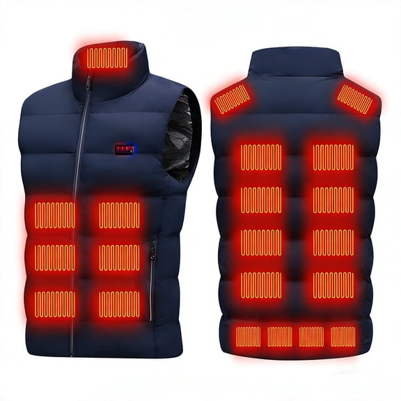 Heated Vest with 23 Zones 2 Temperature Levels Sleeveless Stand Up Collar USB Electric Warm Jacket for Men Women Outdoor Sports.