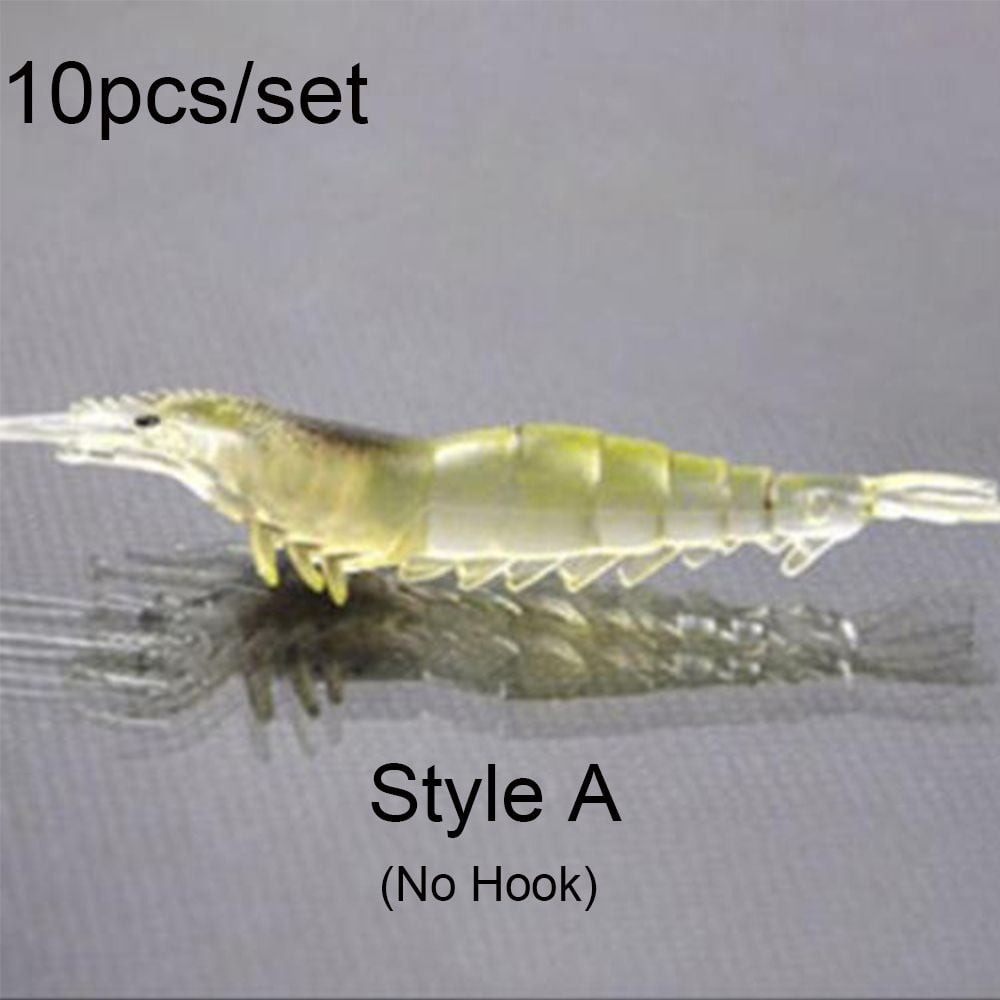 10Pcs New Biomimetic Luminous Soft Sea Fishing Shrimp Fake Bait