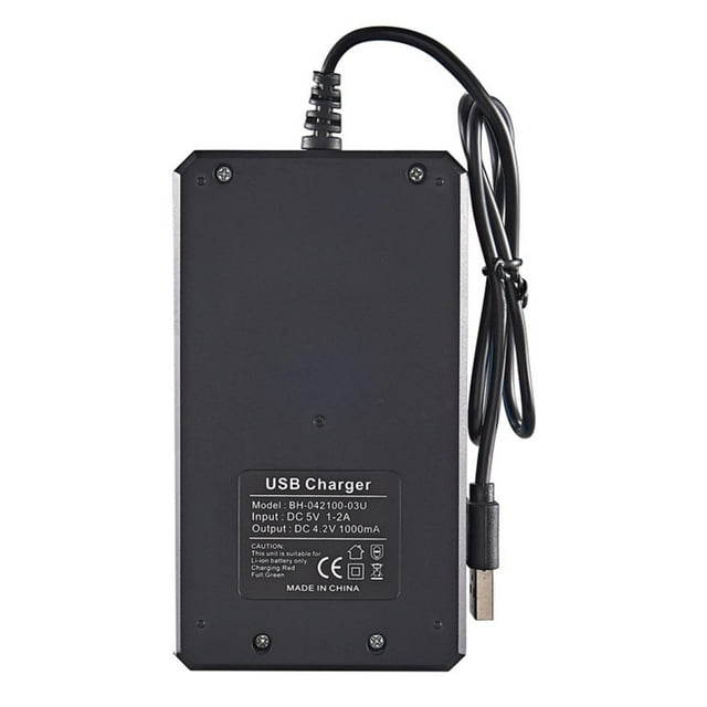 TAPDRA 3-Slot USB Lithium Battery Charger Independent Charging and Dual-Color Indicator for 18650/21700 Batteries
