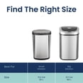 thumbnail image 6 of Nine Stars Automatic Kitchen Trash Can, 13.2 Gallon Stainless Steel, Motion Sensor Hands free Soft Close Lid Garbage Bin, Silver, 6 of 7