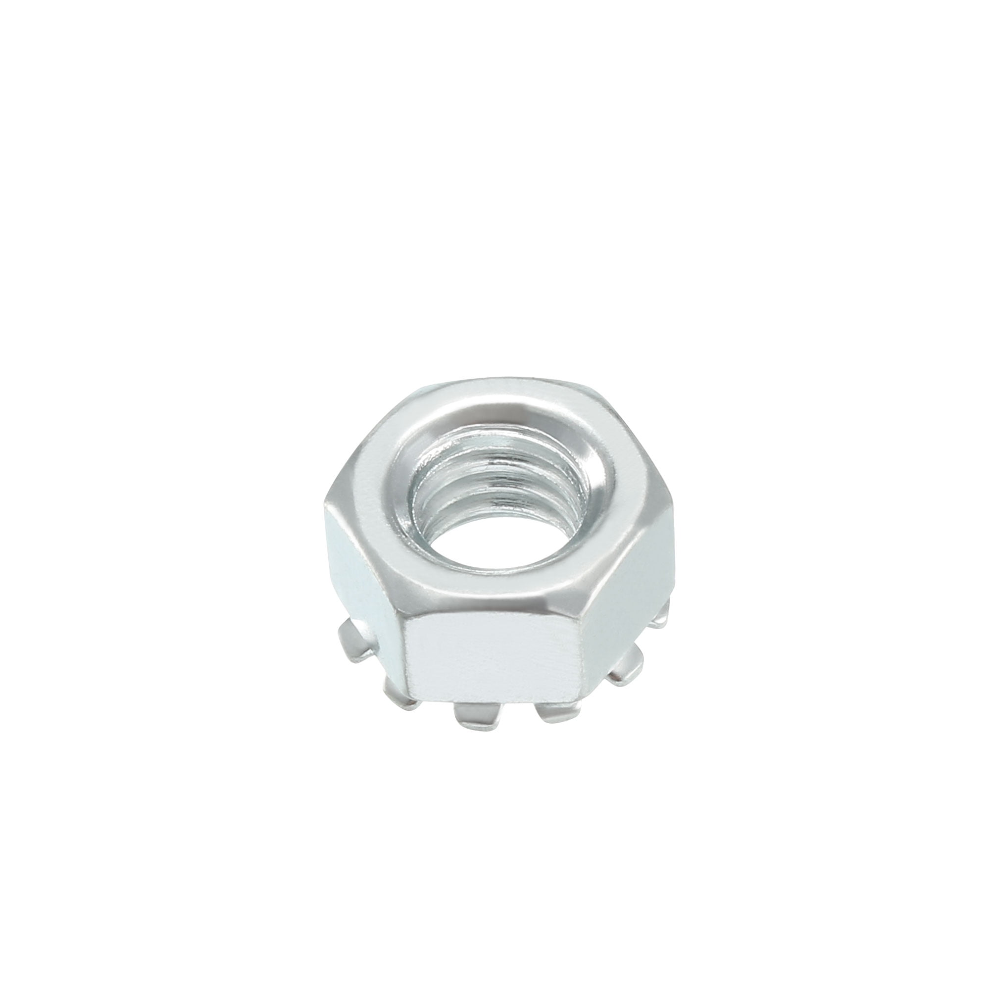 M6 X 1Pitch Carbon Steel Female Thread Kep Hex Head Lock Nut 100 pack