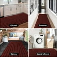 thumbnail image 5 of Debonair Runner Rug 1.3ft x 4 ft Indoor/Outdoor Low Profile, Hallway, Kitchen, Patio, Deck Area, RV, Entryway, Garage, with Natural Non-Slip Rubber Backing, Wine Red Strip, 5 of 10