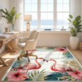 thumbnail image 3 of Design&I 9'x12' Washable Area Rug Sleek Flatweave Pet Friendly Symmetrical Botanical Motif Frame Border Boho Vintage Blooms for Master Suite, Under Bed, 3 of 7
