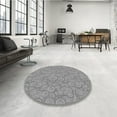 thumbnail image 4 of Ahgly Company Machine Washable Indoor Round Transitional Platinum Gray Area Rugs, 6' Round, 4 of 7