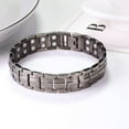 thumbnail image 3 of Wollet Stainless Steel Magnetic Bracelet for Men with Double Magnets Adjustable (Black & Blue), 3 of 6