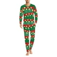 thumbnail image 3 of Renewold 2pcs Matching Family Pajamas Sets Christmas PJ's Snowflake Green Red Stripe Print Full-Length Shirt Loungewear Causal Home Life Athletic Clothing for Men Size 2XL, 3 of 5