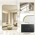 thumbnail image 5 of BEAUTYPEAK 30"x48" Wall Mirror Rounded Corners Hanging Vanity Mirror Gold, 5 of 9