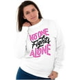 thumbnail image 3 of No One fights Alone Breast Cancer Women Crewneck Sweatshirt Brisco Brands M, 3 of 6