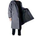 thumbnail image 3 of BVnarty Men's Long Sleeve Hooded Trench Coat Button Zipper Outwear Solid Color Windbreaker Jacket Lightweight Loose Fit (Dark Gray,XXXL), 3 of 4