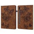 thumbnail image 1 of For Samsung Tab S9 S8 S7 Case Cute Flower Butterfly Embossed for Galaxy Tab S8 S9 Cover 11inch for Samsung Galaxy S9 Tablet Case Brown-HD For Tab S7 11 inch, 1 of 6