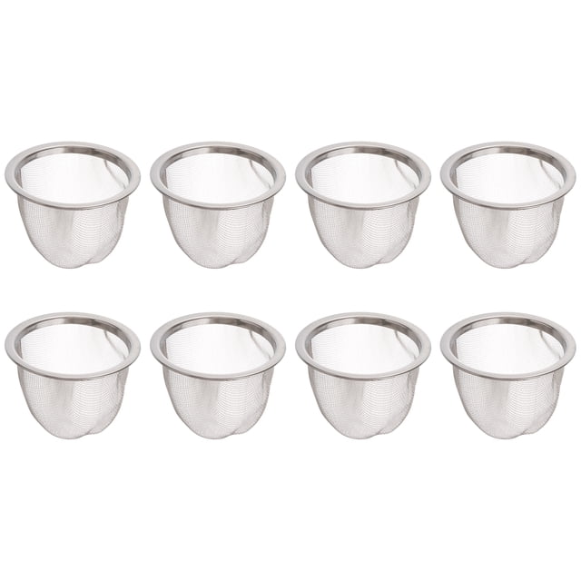 Filtro de té de acero inoxidable de 8 piezas Infusor de metal Colador de té resistente para el hogar (diámetro 6,5 cm x altura 5 cm)