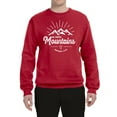 thumbnail image 2 of Matthew 17:20 He Moves Mountains | Mens Christian Crewneck Graphic Sweatshirt, Red, Small, 2 of 3
