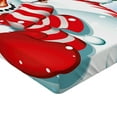 thumbnail image 2 of Ambesonne Christmas Fitted Sheet 2 Pcs Set, Santa Snowman Hug, Full, Blue Red White, 2 of 3