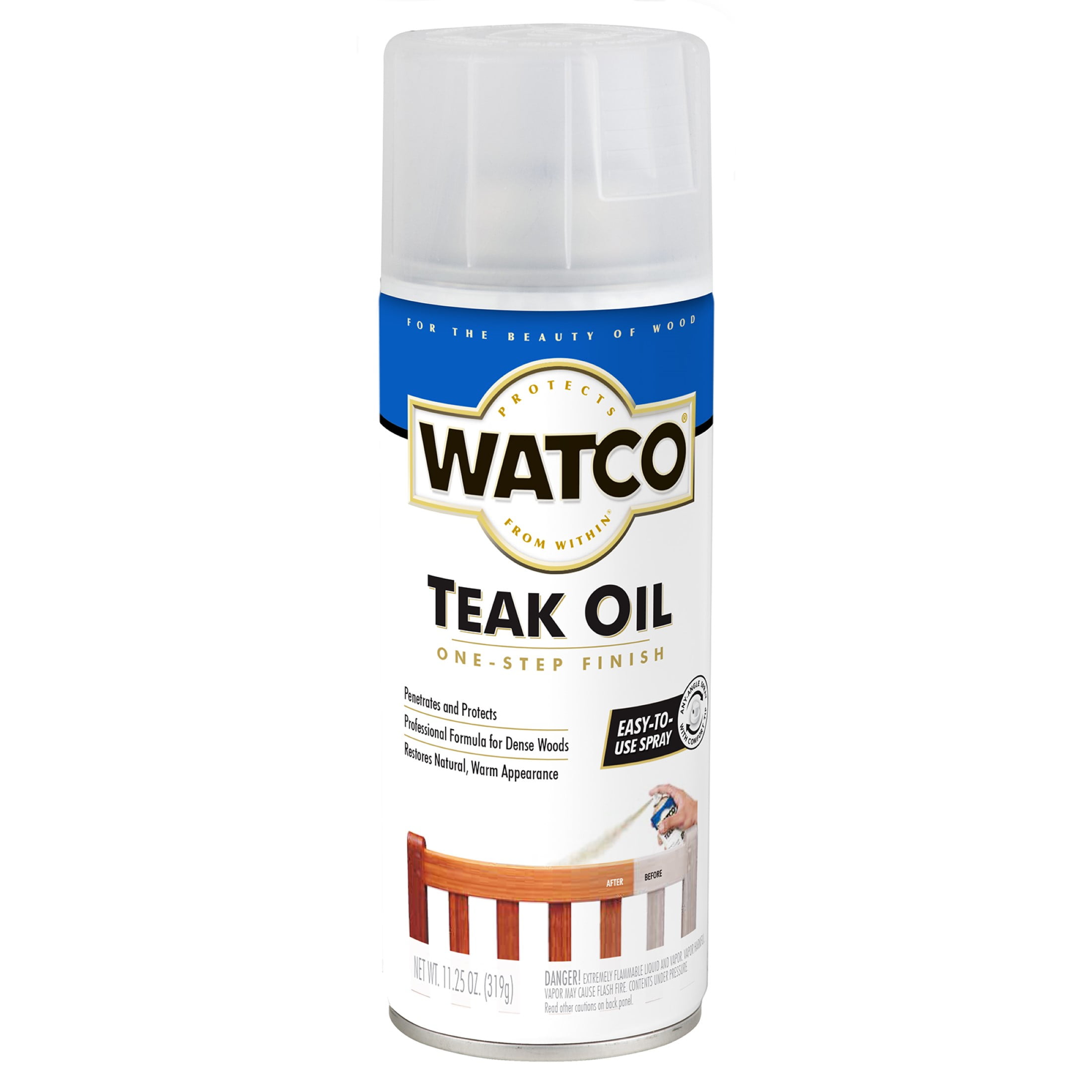 6 Pack, Clear, Watco Matte Teak Oil Spray-391271, 11.25 oz