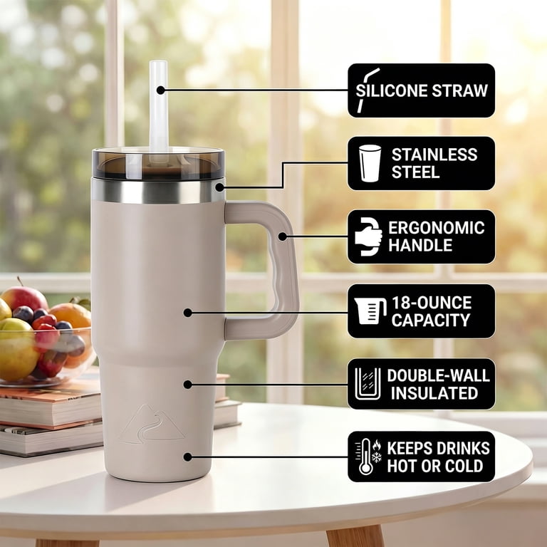Ozark Trail Insulated Stainless Steel Tumbler with Handle 18 oz