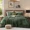Dark Green, variant on Catami Prewashed fabric 7-piece Bed in a Bag Queen Comforter Set with Sheets,Dark green
