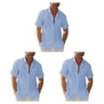 thumbnail image 3 of Sonducket Senderismo Estilo casual Camisa con botones para hombres Niños Verano Fiesta en la piscina Tops Ropa de trabajo diario Ropa Azul claro Type1 NO1, 3 of 6