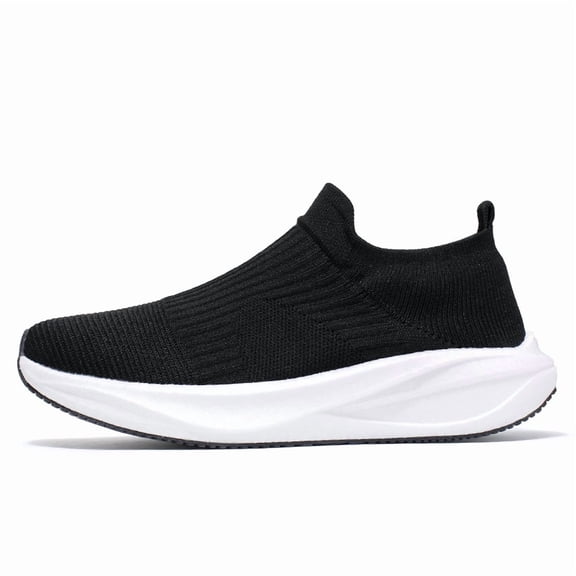 Men's Slip On Sock Walking Shoes Knit Upper Thick Cushioned Sole Casual Sneakers for Daily Commute