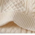 thumbnail image 2 of Men's Crew Neck Cable Knit Sweater Long Sleeve Relaxed Fit Pullover Thick Knitwear Casual Tops for Fall Winter Daily Wear White 4XL, 2 of 6