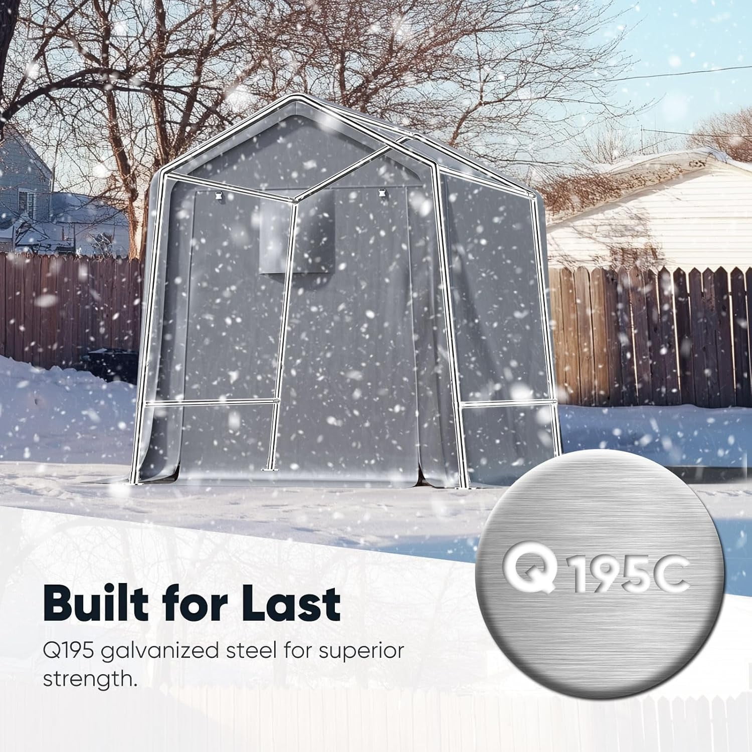 Quictent 8x12ft Carport Shelter - Portable Garage With Roll-Up Mesh Windows, Reinforced Frame, Silver Gray
