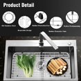 thumbnail image 4 of Protectores De Fregadero Para Fregadero De Cocina De 25-1/8"" X 12-7/8"" Protector De Fregadero De Acero Inoxidable Con Orificio De Drenaje Central Estante Para Fregadero Para La Parte Inferior Del Fr, 4 of 5