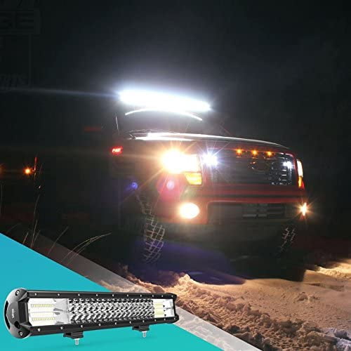Nilight - 18004C-A LED Light Bar 20Inch 288w Triple Row Flood Spot Combo 28800LM Led Bar Driving Lights Boat Lights Led Road Lights for Trucks, 2 Years
