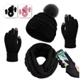 thumbnail image 1 of 3en1 Gorro Bufanda Guantes Tejido Invierno Para Frío Mujer, 1 of 6