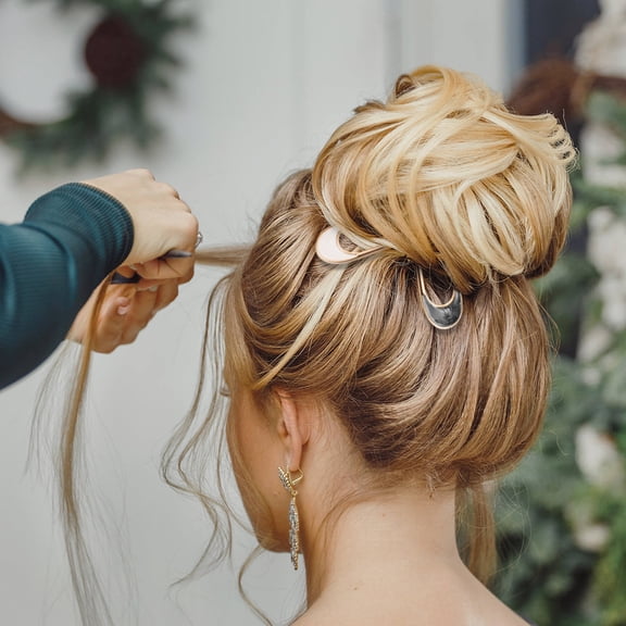 UPKOCH 2 x Hair Pins White U Shaped Metal Hair Sticks For Women Weddings Parties