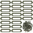 thumbnail image 1 of Vintage Style Label Holder, Minimalist Design Metal Library Card Tag Label Holder for Drawers Cabinets, Antique Bronze Finish, Recyclable for Multiple Uses, 50Pcs, 1 of 5