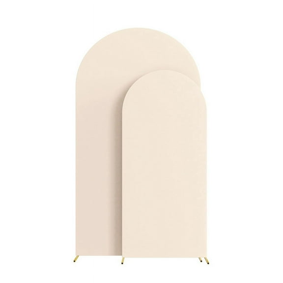 Wedding Arch Cover,Arch Backdrop Stand Cover with 100 balloons(Beige)