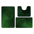 thumbnail image 2 of 3Pcs Bath Rugs Leaf Bath Mat Set Non-Slip Strong Water Absorbent Bathroom Rugs Polyester Fabric Machine Washable Bathroom Carpet Bathroom Mat Toilet Mat Bath Mats for Bathroom(Blackish Green), 2 of 8