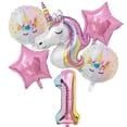 thumbnail image 4 of 1 Juego de globos de unicornio arcoíris, globos de aluminio con números de 32 pulgadas, 4 of 4