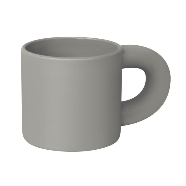 Taza publicitaria de cerámica con acabado mate gris 13.8 x 8.2 x 8.7