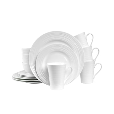 Gibson Home Everyday Embossed 12-Piece White Dinnerware Set - Walmart.com
