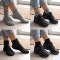 thumbnail image 2 of 6 Pairs Women's Cotton Solid Black Gray Athletic Cushioned Ankle Quarter Socks Size 9-11, 2 of 5