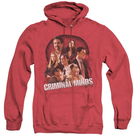 Criminal Minds Brain Trust Adult Heather Hoodie Sweatshirt Red