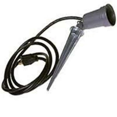 Bell Matte Gray Plug In 150 W Incandescent Spike Light 1 pk