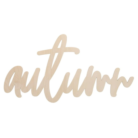 Leisure Arts Wood Word Cutout ‘Autumn’ Large 14.5"x7.75" – Unfinished Wooden Words for Crafts, Rustic Decor, Painting Projects, and Home Art Displays