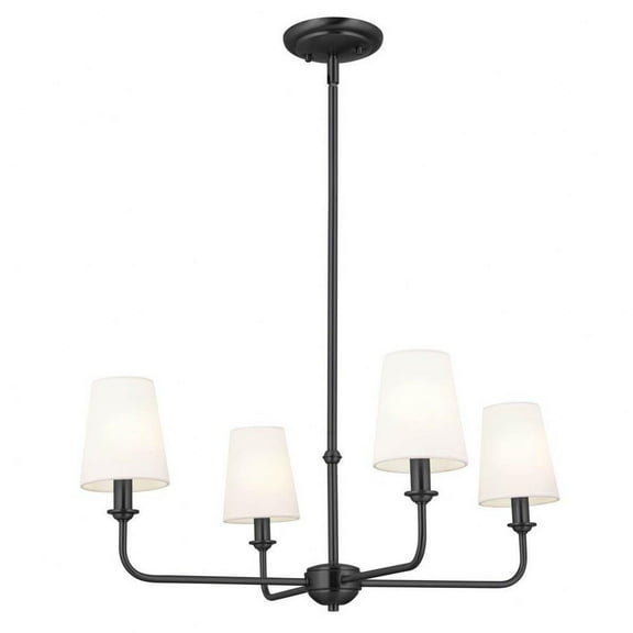4 Light Chandelier in Traditional Style-13.75 inches Tall and 25 inches Wide-Black Finish Bailey Street Home 147-Bel-4965514