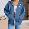 thumbnail image 4 of Basic Zip Up Hoodies for Women 2025 Long Sleeve Plain Slim Fit Hooded Sweatshirt with Pockets Jacket Coat, 4 of 8