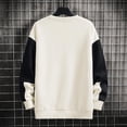 thumbnail image 3 of Wyobmus Mens Round Neck Sweatshirts Casual Color Blocked Pullover Sweatshirts Loose Fit Long Sleeve Tops M-4XL B-Beige, 3 of 3