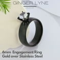 thumbnail image 2 of 6mm Gold Stainless Steel Women Engagement Ring Ginger Lyne Collection, 2 of 6