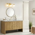 thumbnail image 4 of Modern Bathroom Light Fixtures, 3 Light Vanity Lights Over Mirror, Gold Wall Lamp with Clear Glass Shade for Living Room Cabinet Bedroom Porch, 4 of 8
