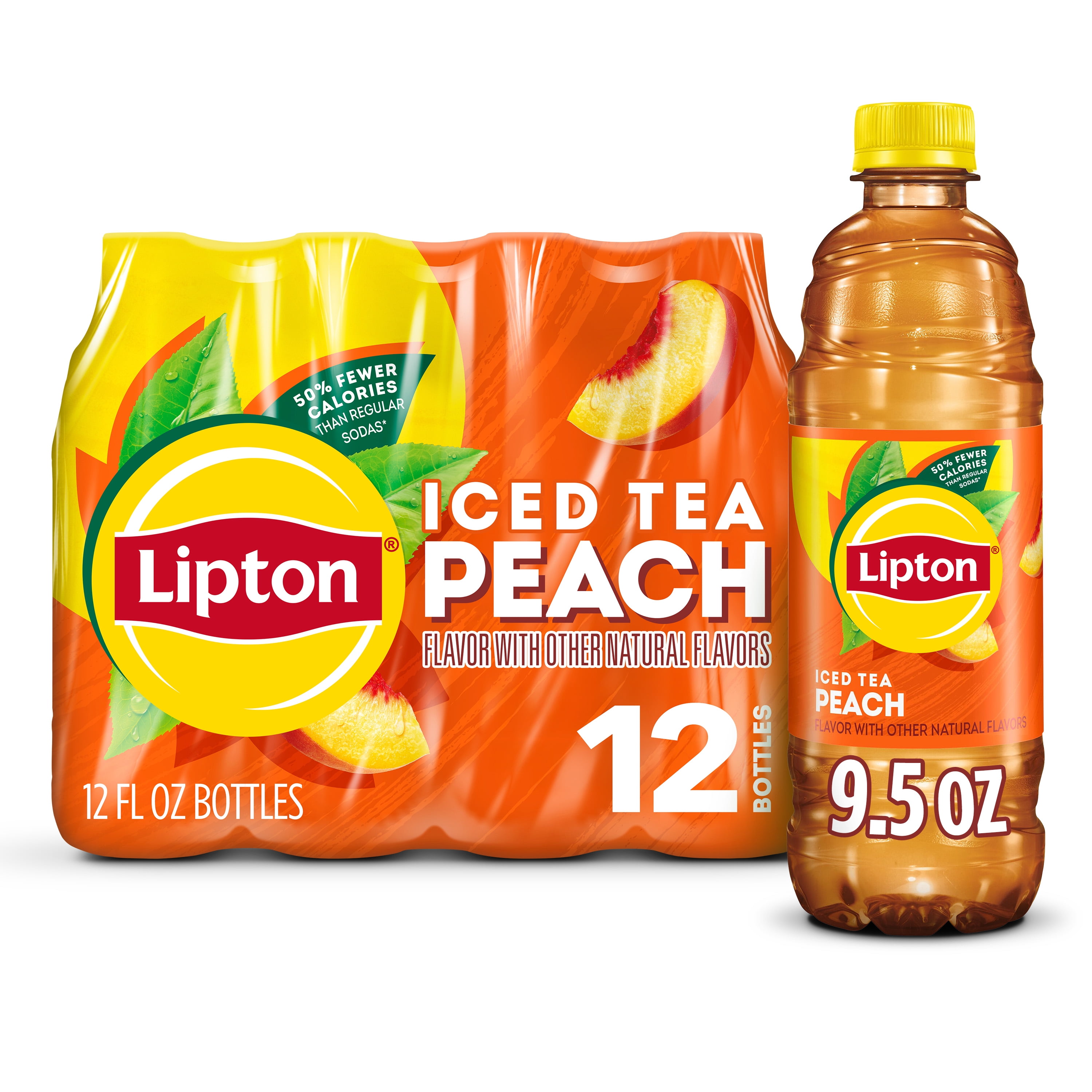 Lipton Peach Iced Tea Bottled Drink 16.9 oz 12 Pack Refreshing